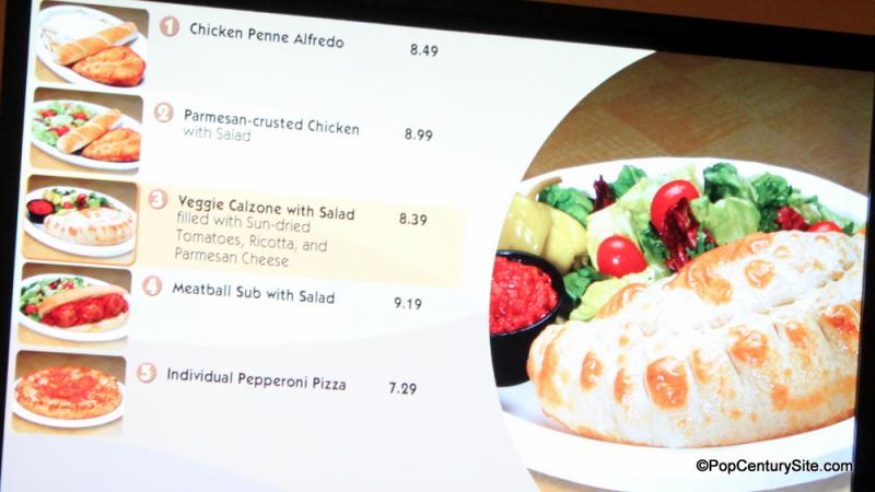 2012 Pop Italian Entrees Menu