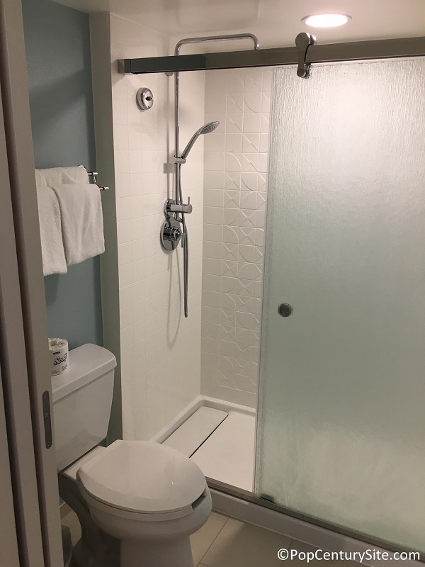 Shower with sliding glass door 