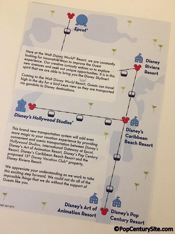 Disney Skyliner information at Pop Century