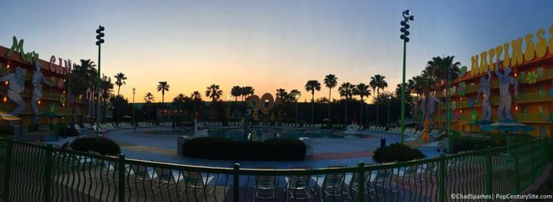 Fence surrounding Hippy Dippy Pool at Pop Century