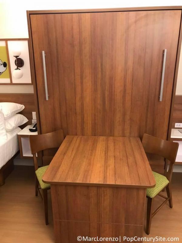 Sitting area and fold down bed area