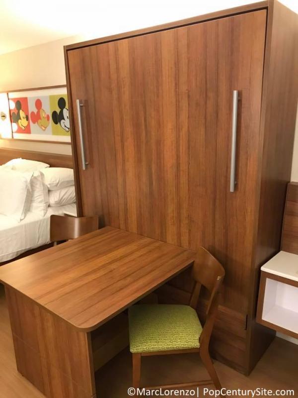 Table and fold down bed